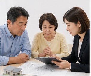 地域の不動産会社との商談・打ち合わせ(イメージ)