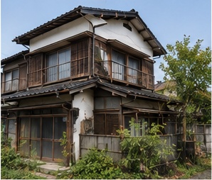 管理されていない空き家の外観(イメージ)